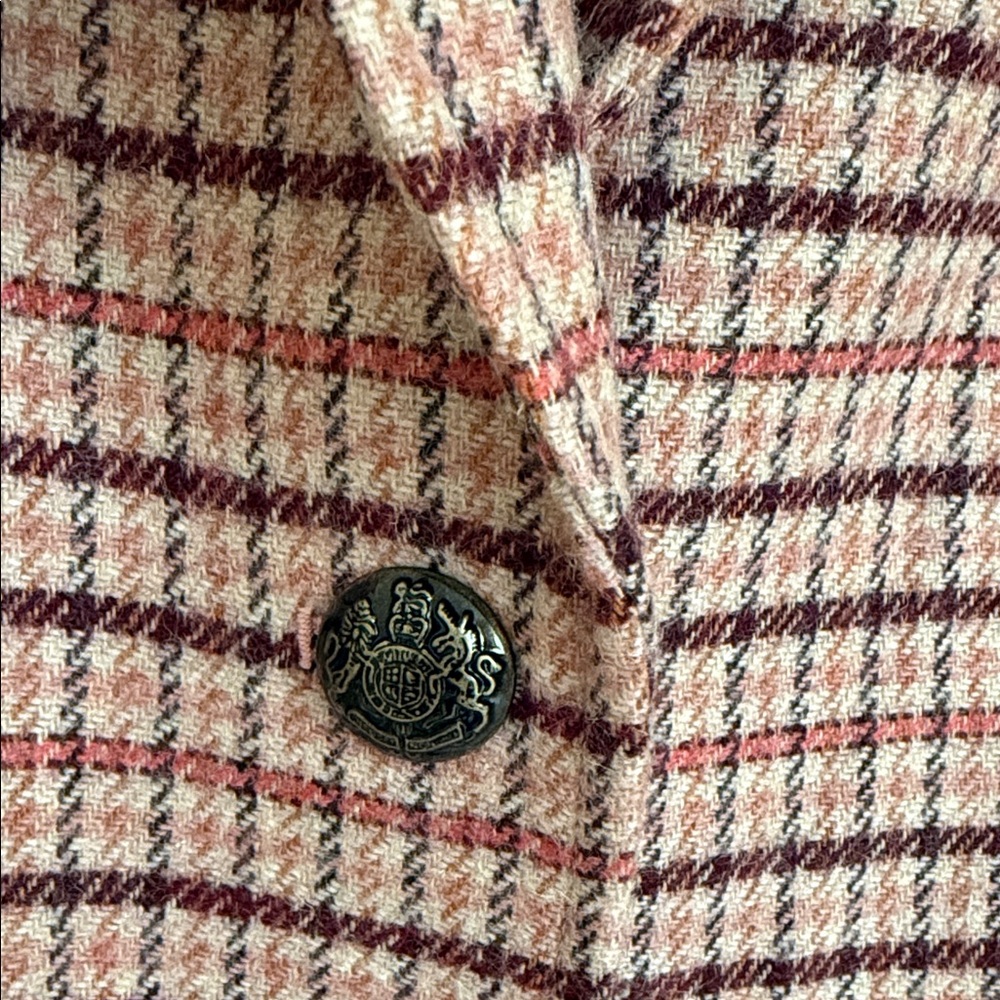 Talbots Plaid Blazer - Pink and Brown - Picture 3 of 3